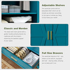COFaR Metal Wardrobe Cabinet, 71 Farmhouse Armoire Wardrobe Closet - Image 4