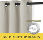 NICETOWN Room Darkening Bedroom Curtain 72 inches Long - Image 2