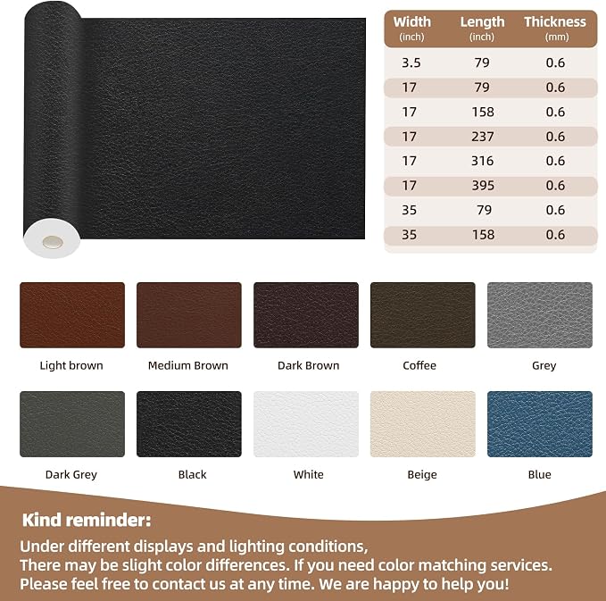 Leather Repair Patch, 17X79 Inch Repair Patch Self Adhesive Waterproof - Image 2