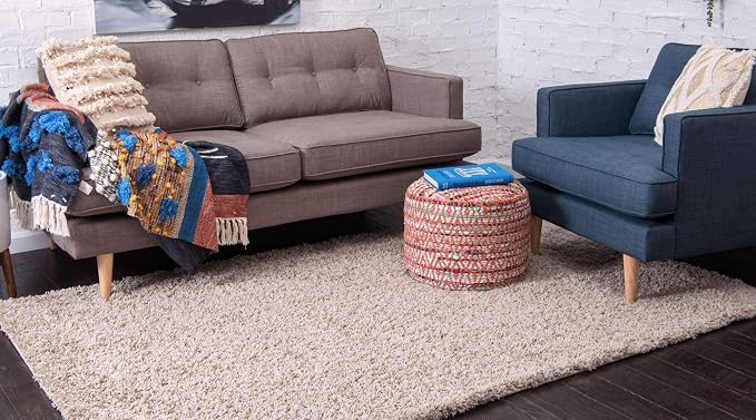 Unique Loom Solid Shag Collection Area Rug - Image 2