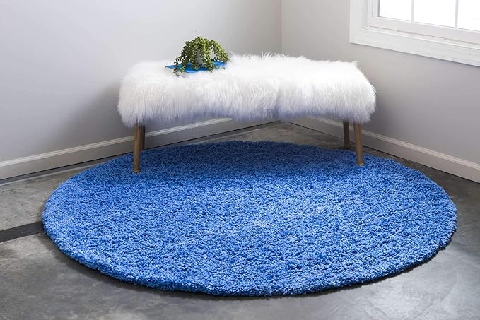 Unique Loom Solid Shag Collection Area Rug - Image 2
