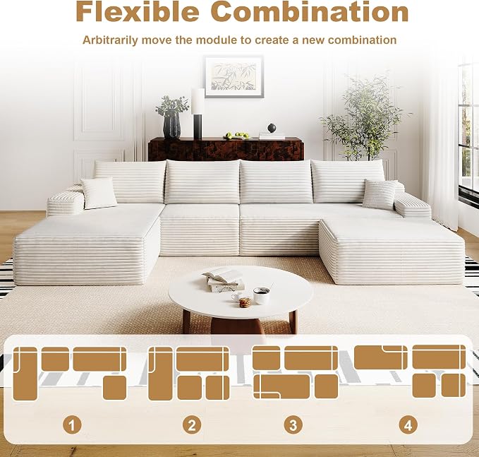 136" Sectional Couches for Living Room Modern Modular Sofa - Image 8