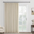 Topfinel Extral Wide Curtains, Cream Pinch Pleated 100% Blackout Linen Luxury by Topfinel