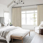 Topfinel Extral Wide Curtains, Cream Pinch Pleated 100% Blackout Linen Luxury - Image 8