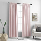 DONREN Blush Pink Curtains 80 Inches Long - Image 2