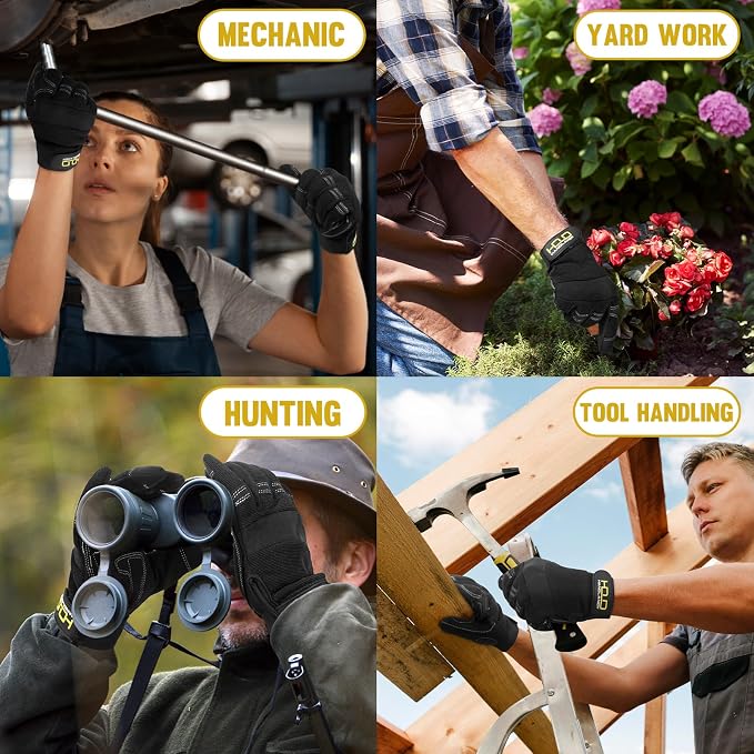 HANDLANDY Work Gloves for Men & Women, Utility Mechanic Working Gloves Touch - Image 6