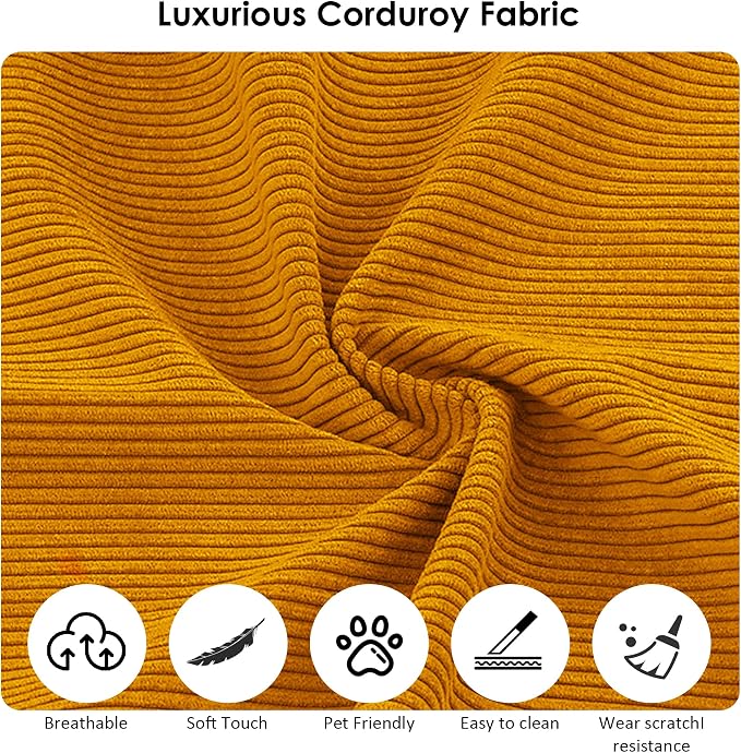 80" Convertible Sofa Bed, Corduroy Deep Seat Folding Pull Out Couch - Image 7