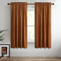 StangH Fall Burnt Orange Velvet Curtains Rod Pocket Room Darkening Drapes by StangH