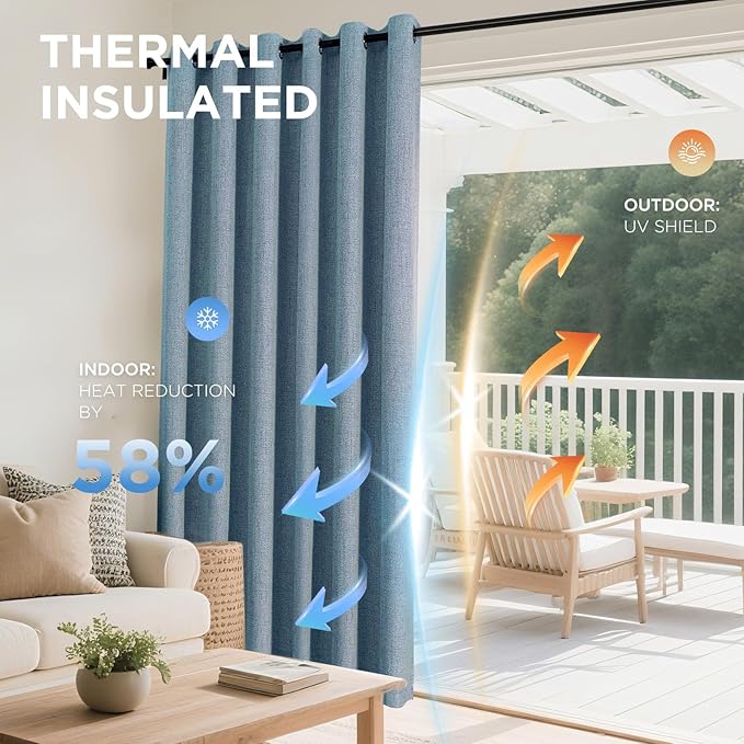 Joydeco Blackout Curtains 84 Inches Long 2 Panels Burg, Room Darkening Curtains - Image 4