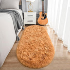 Noahas Fluffy Khaki Rugs for Bedroom Living Room, 2.6'X5.3' Oval Throw Rug for - Image 8