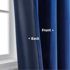 Joydeco Royal Blue Velvet Curtains 90 inch Curtains, Luxury Grommet Blackout - Image 4