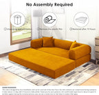 80" Convertible Sofa Bed, Corduroy Deep Seat Folding Pull Out Couch - Image 8