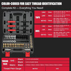 MAXMAN 61Pcs Thread Chaser Set, Thread Restorer Kit & Rethread Repair Tool - Image 7