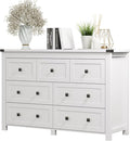 Dresser for Bedroom with 7 Drawers, Farmhouse Wood Chest of Drawers, Wide TV by Xixini