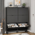Shoe Cabinet with 6 Flip Drawers, Hidden Slim Wooden Shoe Rack Cabinet by Xixini