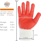SAVER Non-Slip Red Work Gloves for Construction Latex Rubber Palm Coated - Image 2