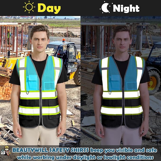 BeautyWill Custom Logo 10/20 Pack Safety Vest Class2 High Visibility Vest - Image 6