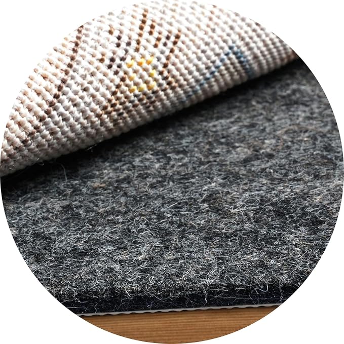 BAGAIL Felt and Natural Rubber Backing Rug Pads 1/4” Thick, Round 6 Ft Non Slip by BAGAILBASICS