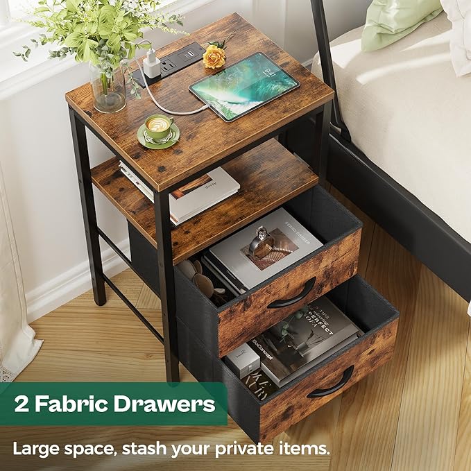 Huuger Nightstands Set of 2, End Tables - Image 6