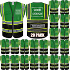 BeautyWill Custom Logo 10/20 Pack Safety Vest Class2 High Visibility Vest by BeautyWill