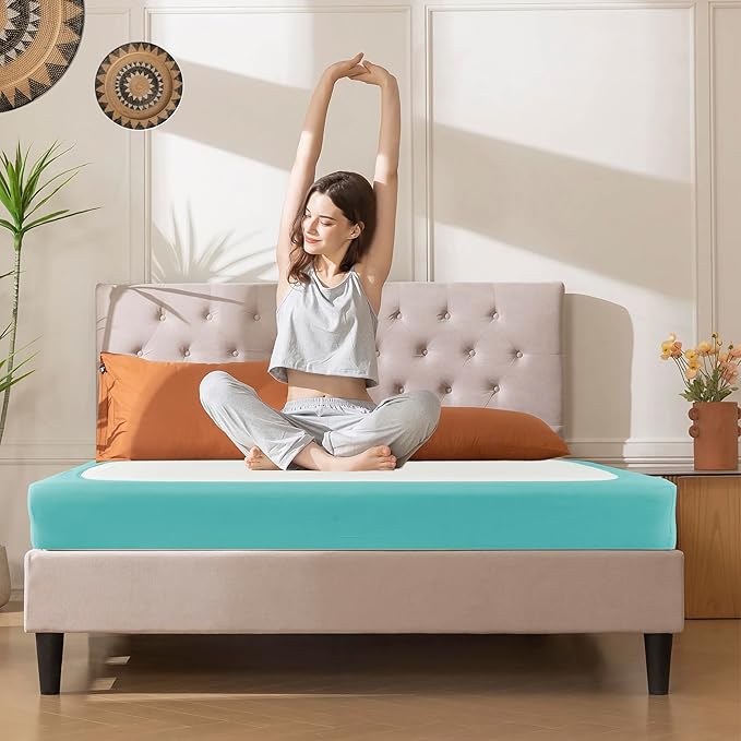 Biscaynebay Decorative Box Spring Cover King & Cal King Size, Aqua Luxurious - Image 6