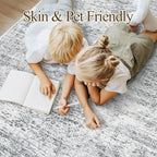 12x15 Washable Area Rug Gray Neutral Abstract Living Room Large Carpet Non Slip - Image 3