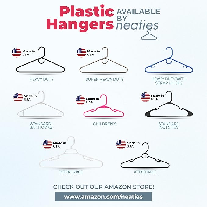 Neaties Heavy Duty Clothes Hangers 20 Pack – Made in The USA – 8lb Capacity - Image 7
