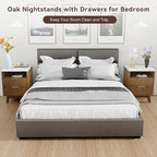 Fluted Nightstand with 2 Drawers, Open Storage Shelf, Curved Edge Bedside Table - Image 7