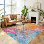 Lahome Modern Abstract Washable Living Room Rug, Colorful 8x10 Area Rugs by Lahome