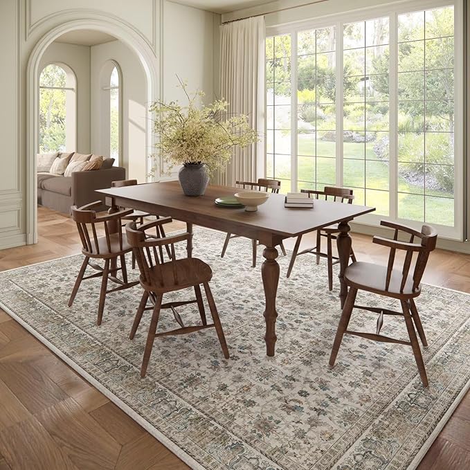 Washable 8x10 Area Rugs for Living Room, Boho Non-Slip Vintage Distress Large - Image 3