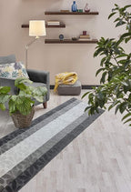 Custom Length Hallway Runner Rug, Slip Resistant, Flower Grey, 26 Inch X 27 feet - Image 5