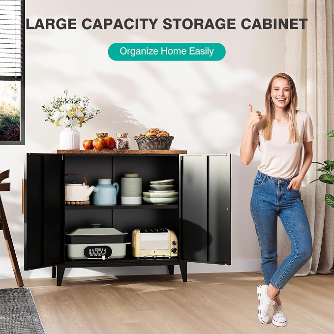 SISESOL Black Storage Cabinet - Image 4