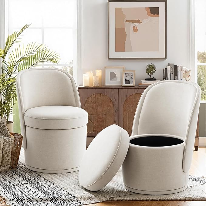 Swivel Accent Chair Set of 2, 360° Swivel Round Chair by MALOL