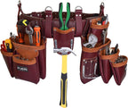 Heavy Duty 19 Pocket Leather Tool Belt Multipurpose Pockets Work Organizer - Image 2