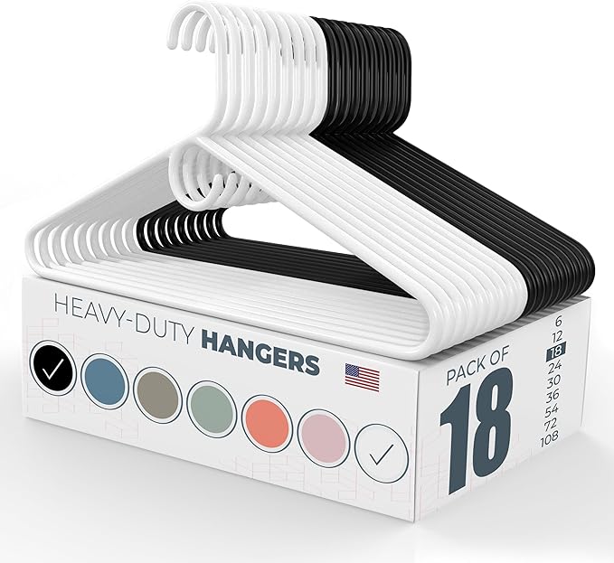 Neaties Heavy Duty Clothes Hangers 18 Pack – Made in The USA – 8lb Capacity by NeatiesHangers