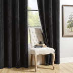 Joydeco Black Velvet Curtains 96 inch Length 2 Panels, Luxury Blackout Rod - Image 7