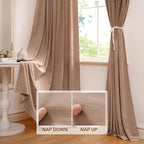 StangH Velvet Doorway Curtains for Nursery Bedroom Blush Beige Rod Pocket - Image 4