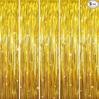 GOER 3.2 ft x 9.8 ft Metallic Tinsel Foil Fringe Curtains Party Photo Backdrop by GOER