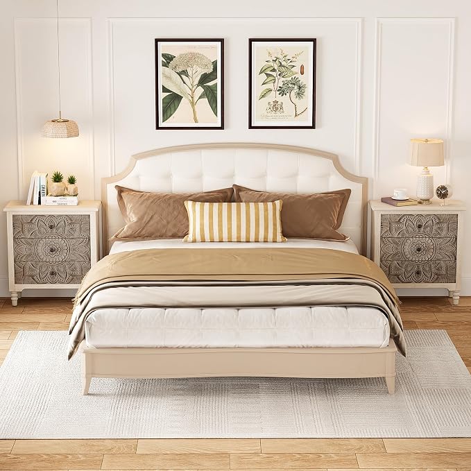 COSIEST 3 Drawers Nightstand Set of 2, Accent Dresser, Bedside Table, Bedroom - Image 6