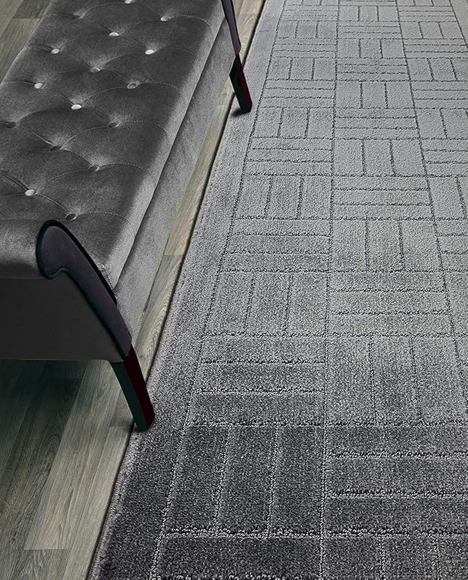 Custom Length Hallway Runner Rug, Slip Resistant, Bricks Anthracite, 26 Inch X by ORFAHOME
