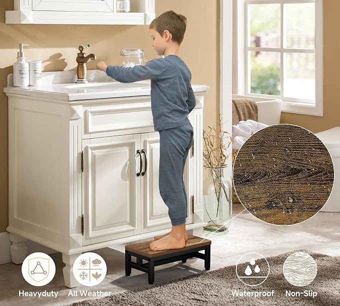 Y&M One Step Stool for Adults Kids, Adjustable Non-Slip Foot Stool - Image 3