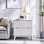 T4TREAM Modern Fluted Wood Night Stand, Side Tables Bedroom, End Table - Image 8