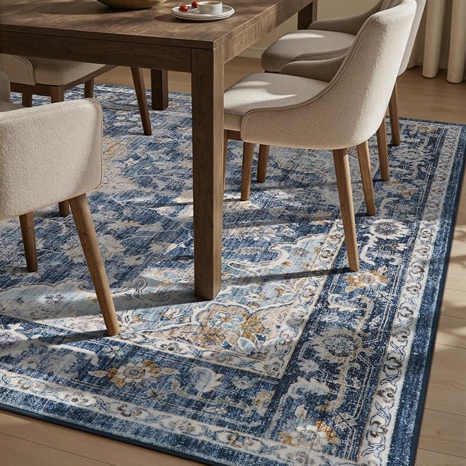 PADOOR 8X10 Area Rug, Rugs for Living Room, Soft Blue Rugs for Bedroom - Image 5