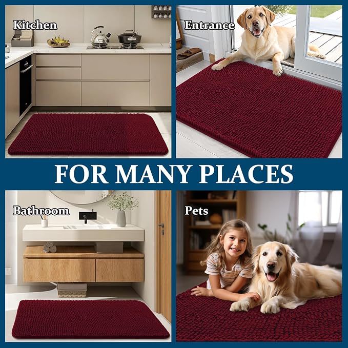 OLANLY Dog Door Mat for Muddy Paws 44x24, Absorbs Moisture and Dirt, Absorbent - Image 8