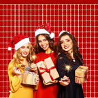 GOER Red Party Backdrop Metallic Tinsel Foil Fringe Curtains Photo Booth Props - Image 3