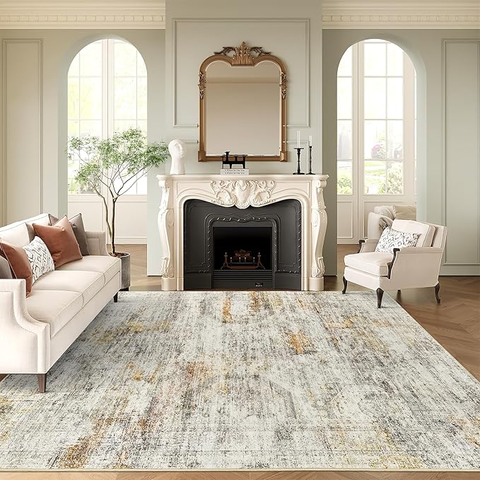 9x12 Area Rugs for Living Room, Non Slip Machine Washable Vintage Rugs by Soalmost