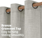 YoungsTex Light Grey Linen Curtains 68 Inch Length - Image 6