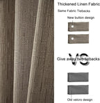 Extra Long Linen Curtains 144 inch Length 2 Panels Thick Faux Linen Blended - Image 4