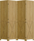 Cozy Castle Wood Room Divider, 4 Panels Folding Privacy Screen, 66.9'' Wall - Image 8