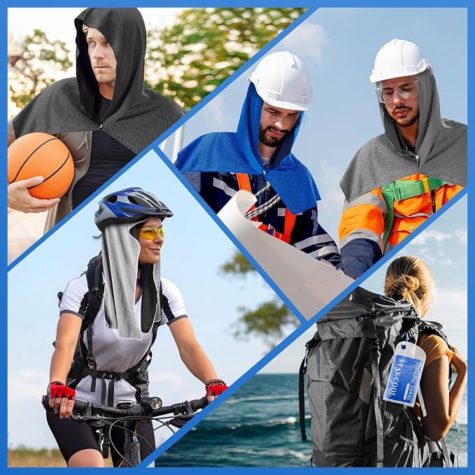 3 Pack Cooling Hoodie Towels for Neck and Face, UPF 50 Sun Protection & Instant - Image 7